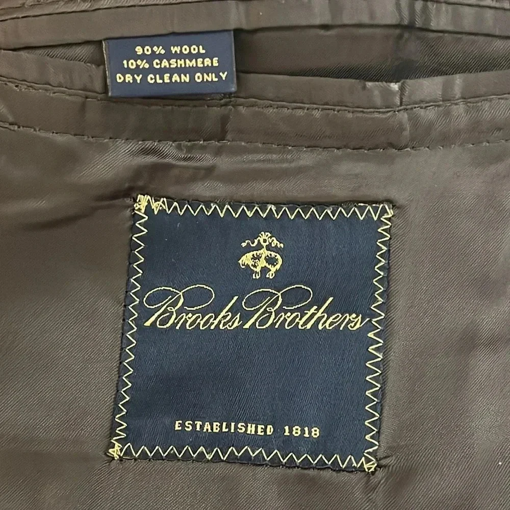 Brooks Brothers | Wool & Cashmere suit jacket sport coat Plaid Men’s size 45R